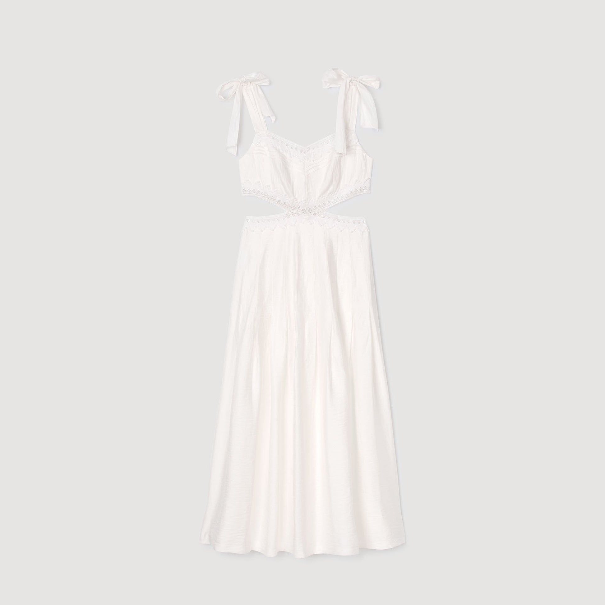 Sandro Lace trim maxi dress White