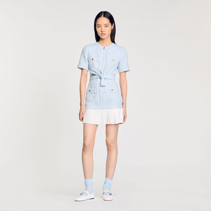 Sandro Mini tweed dress Sky Blue