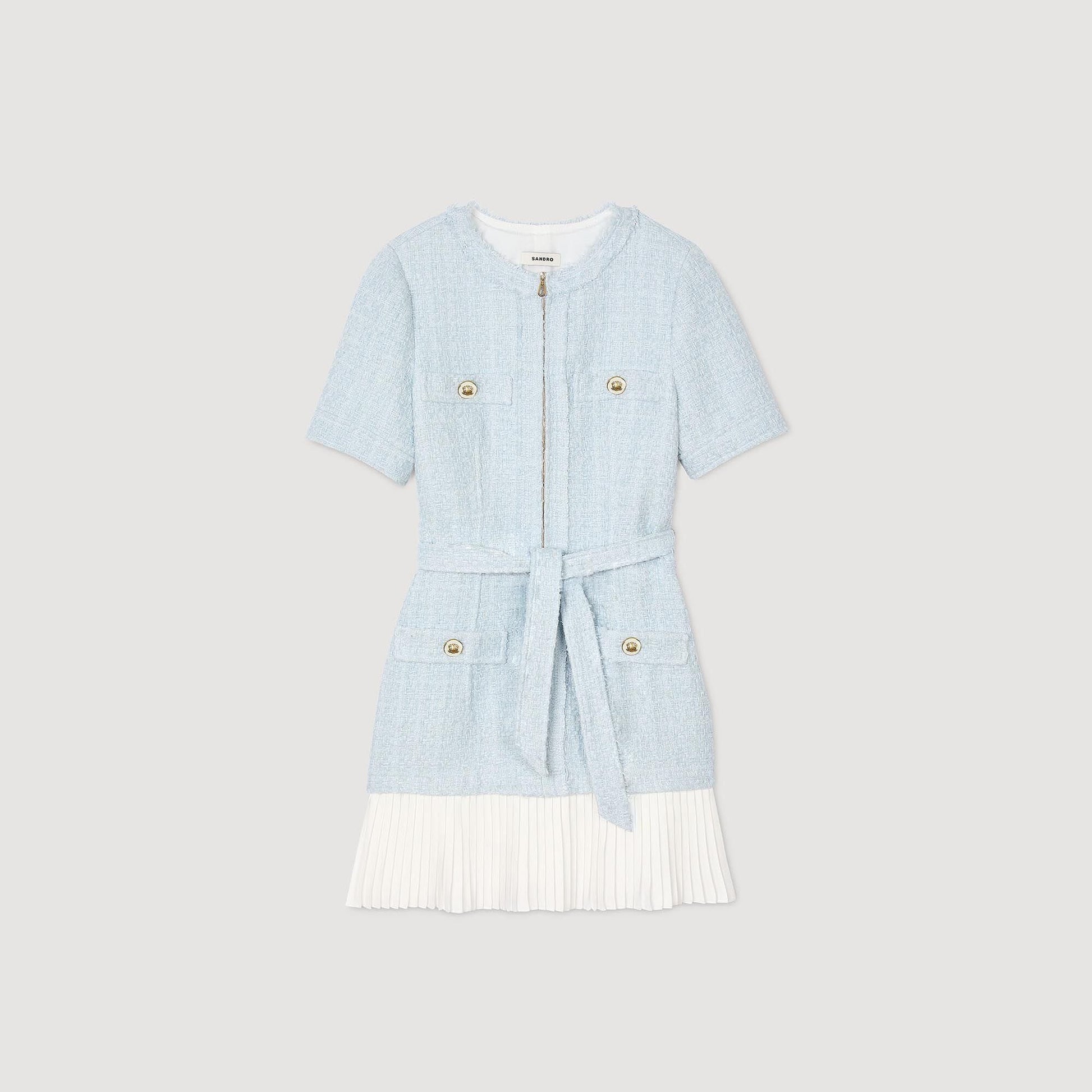 Sandro Mini tweed dress Sky Blue