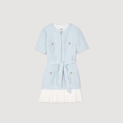 Sandro Mini tweed dress Sky Blue