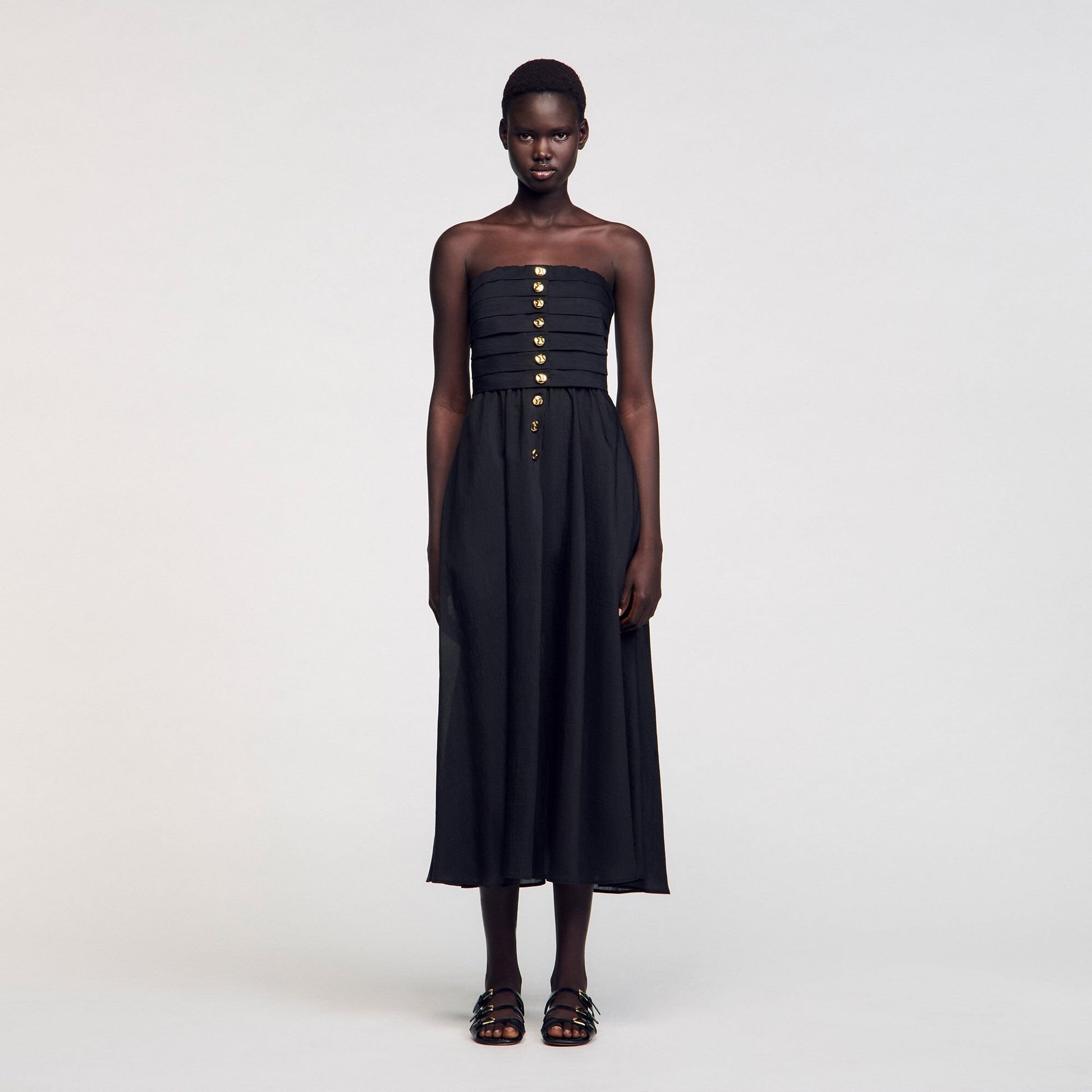 Sandro Maxi bustier dress Black