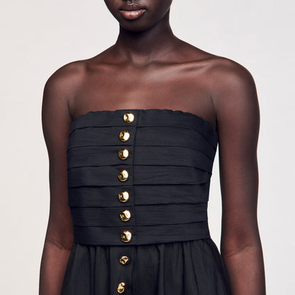 Sandro Maxi bustier dress Black