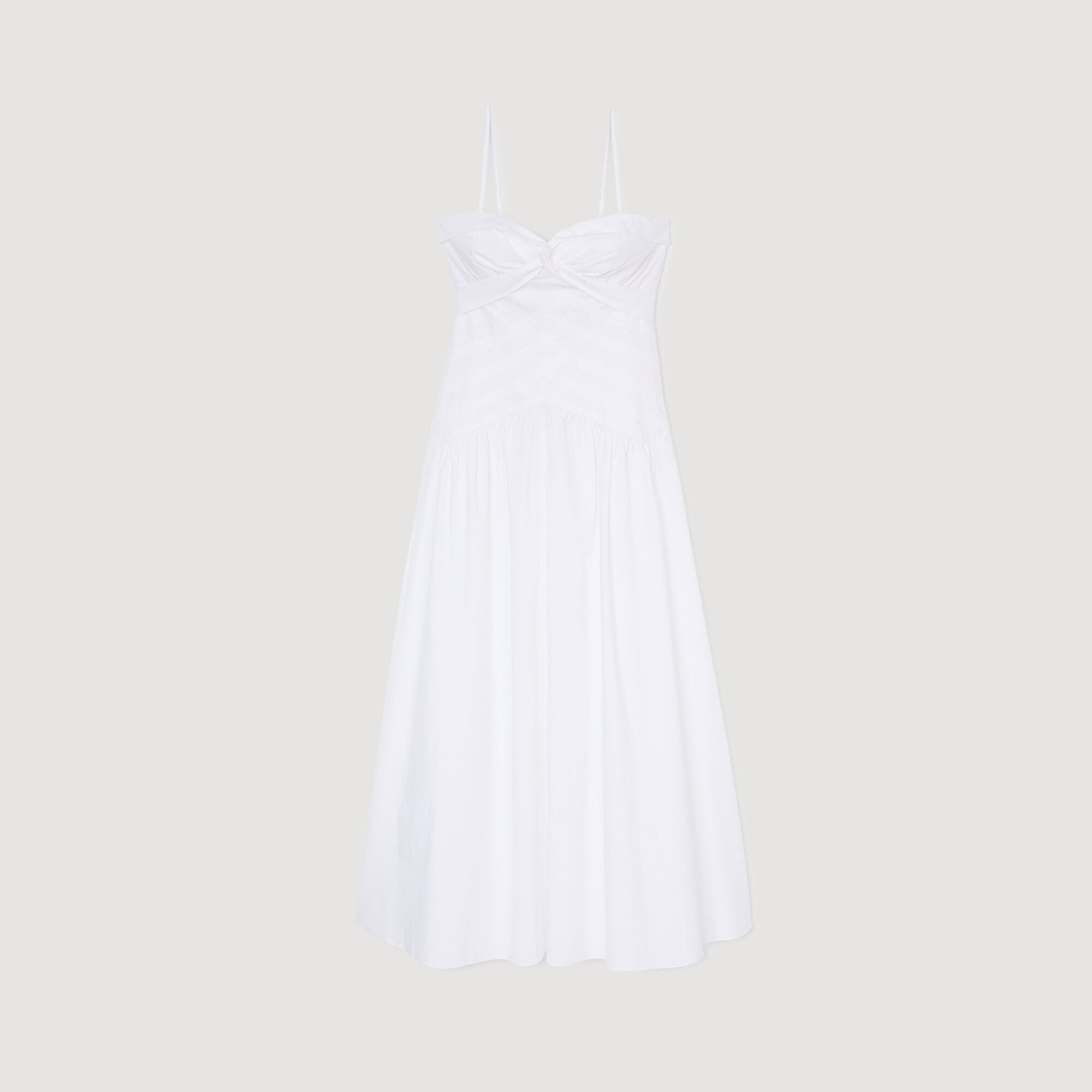 Sandro Draped bustier maxi dress White