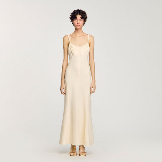 Sandro Maxi dress with straps Ecru