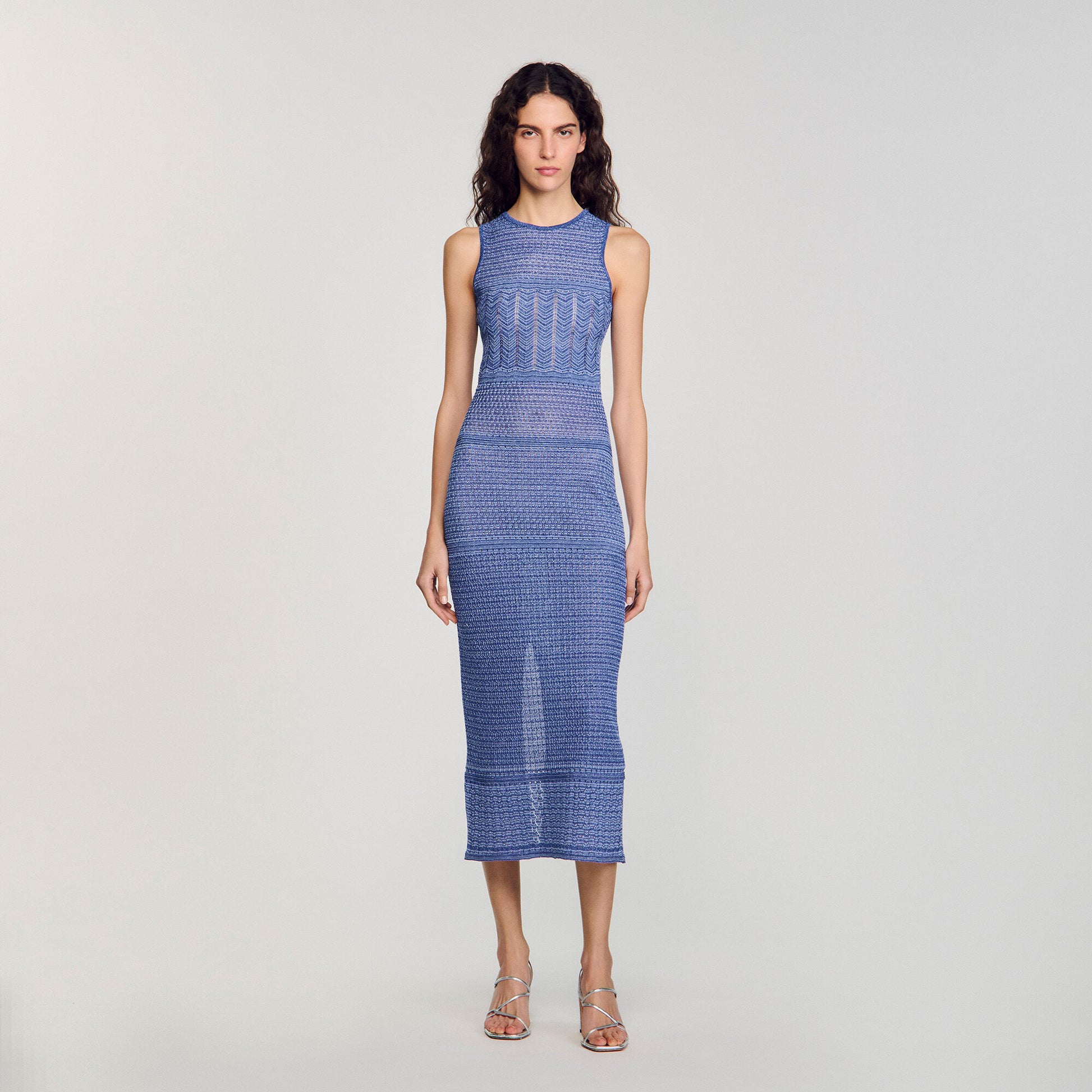 Sandro Knit midi dress Royal Blue
