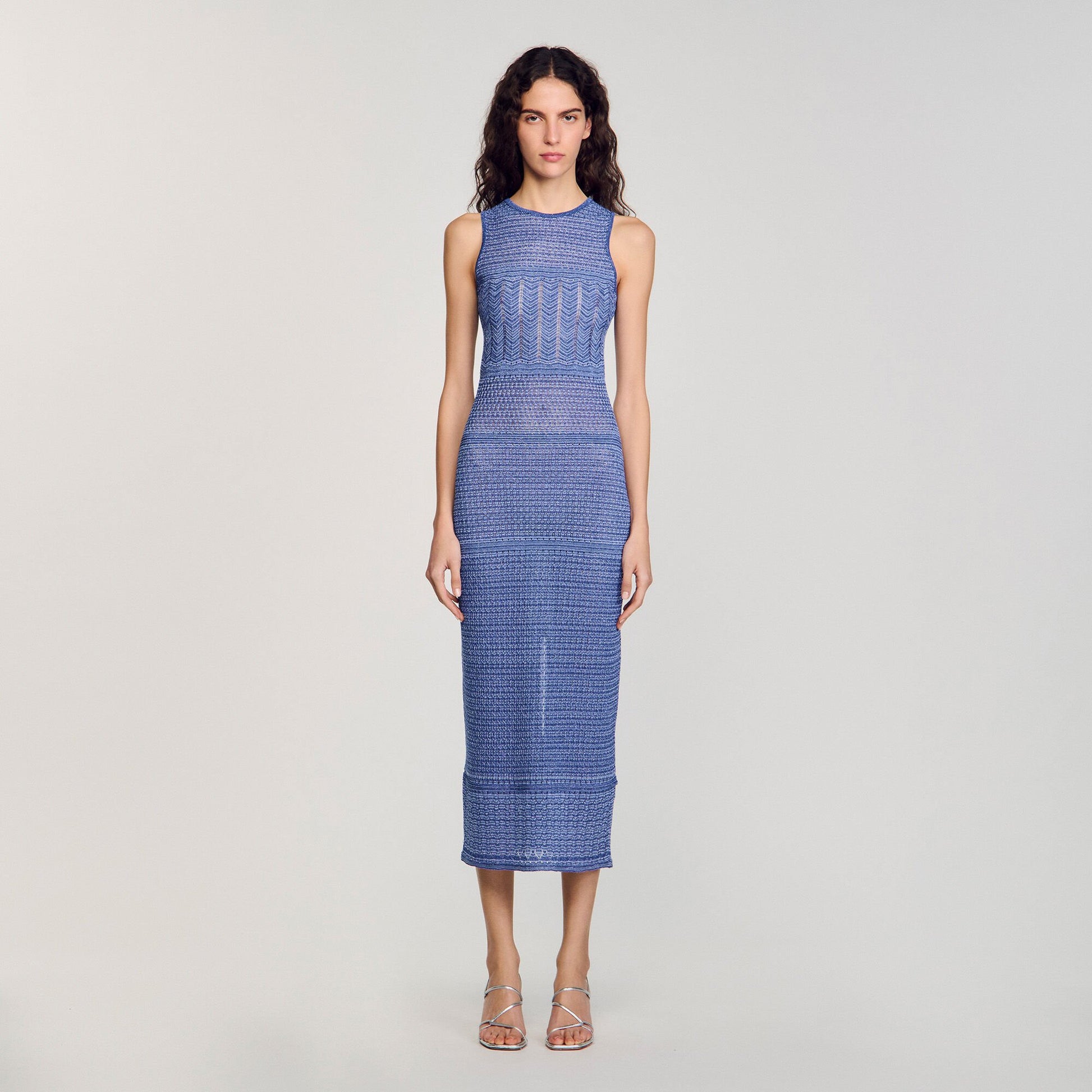 Sandro Knit midi dress Royal Blue