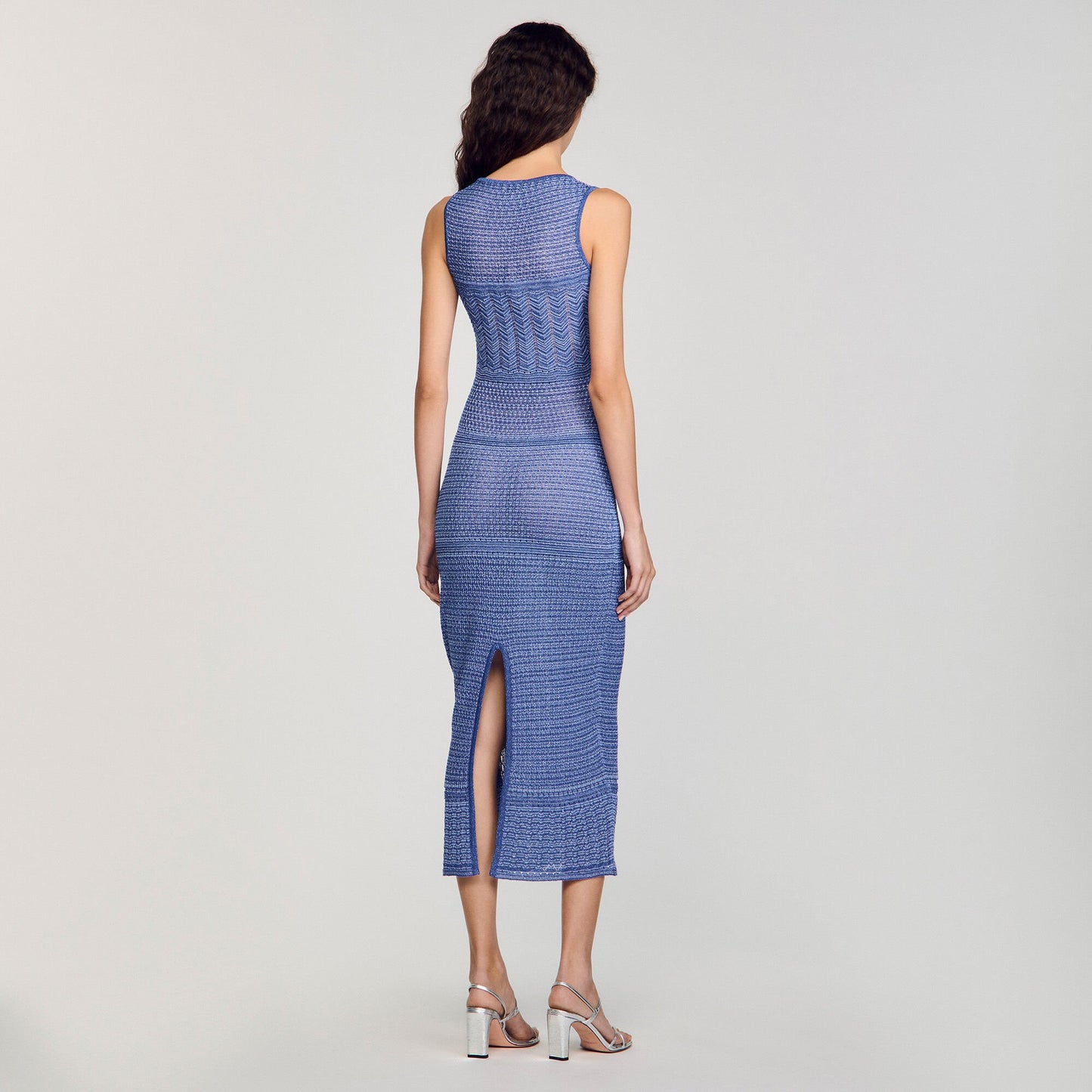 Sandro Knit midi dress Royal Blue