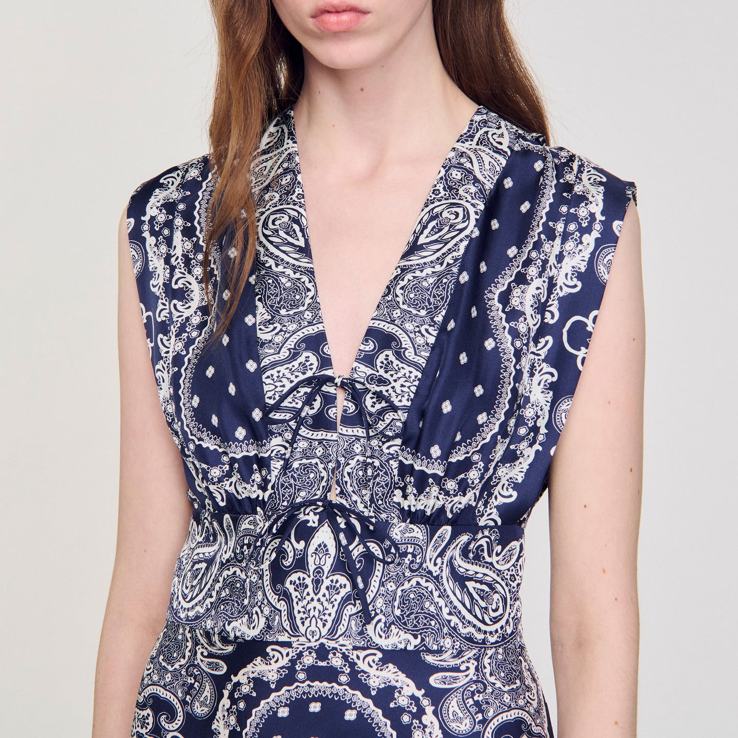 Sandro Bandana-print maxi dress Blu / White