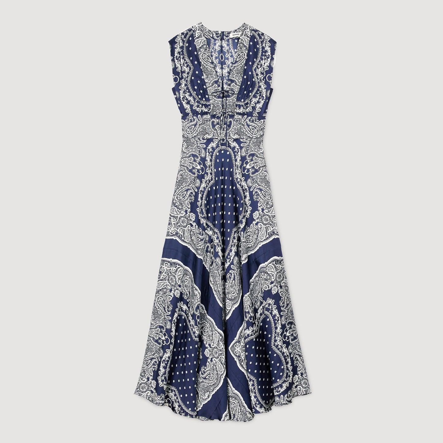 Sandro Bandana-print maxi dress Blu / White