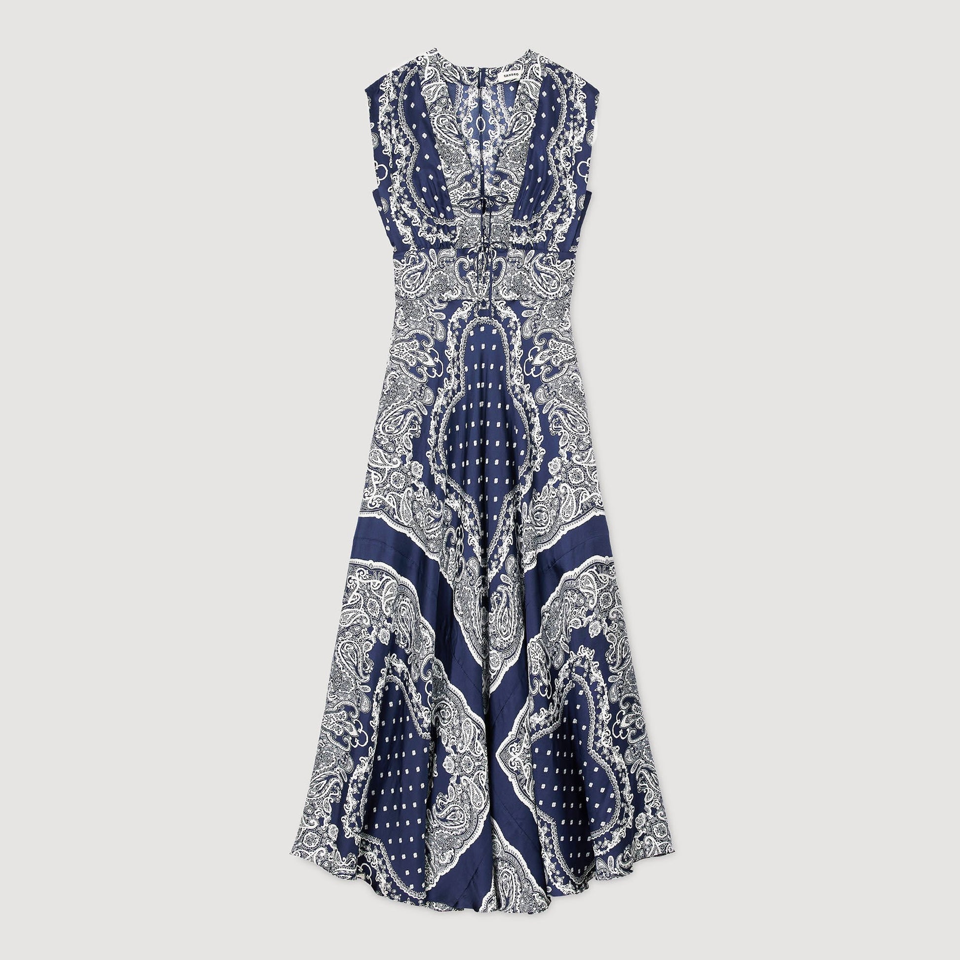 Sandro Bandana-print maxi dress Blu / White