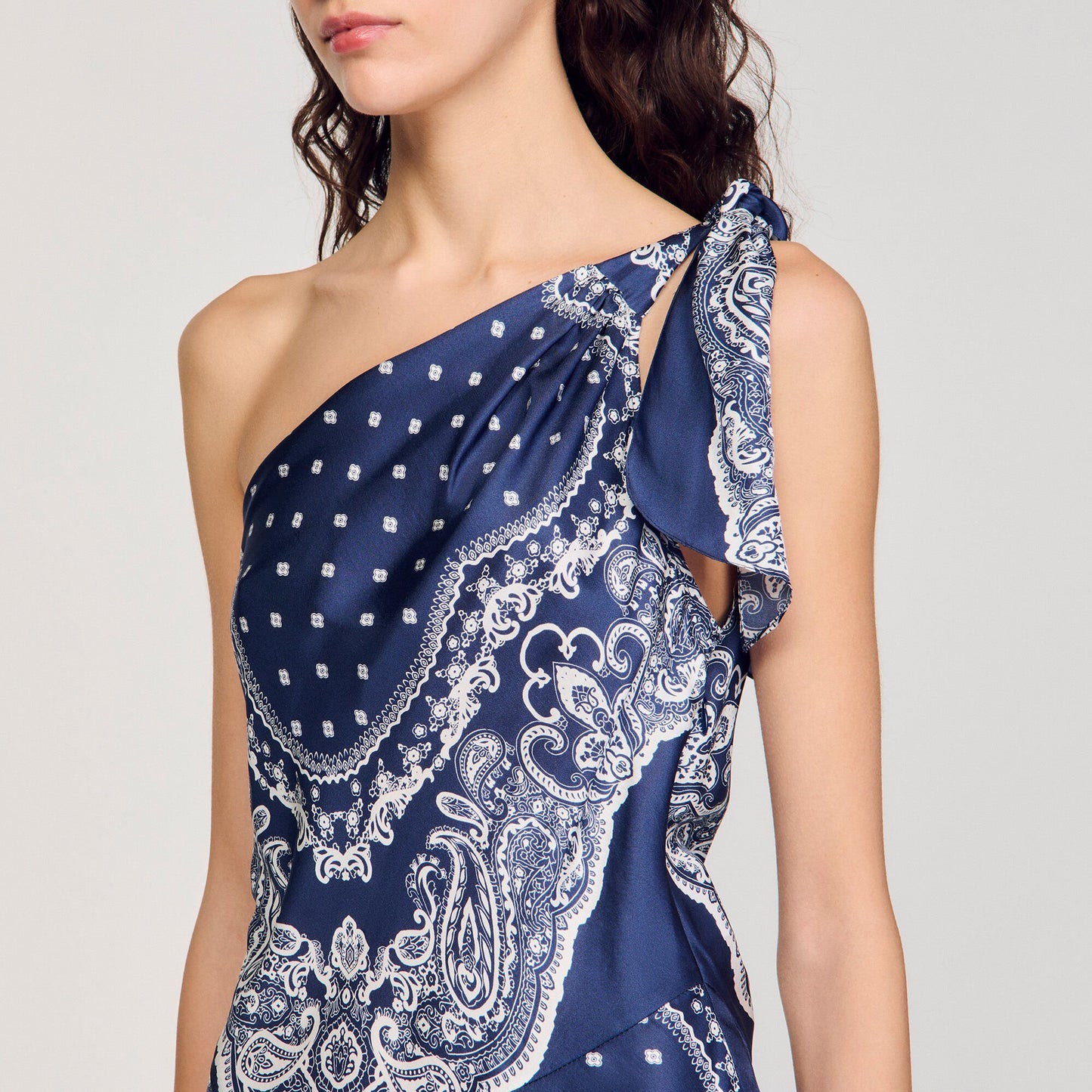 Sandro Bandana-print maxi dress Blu / White