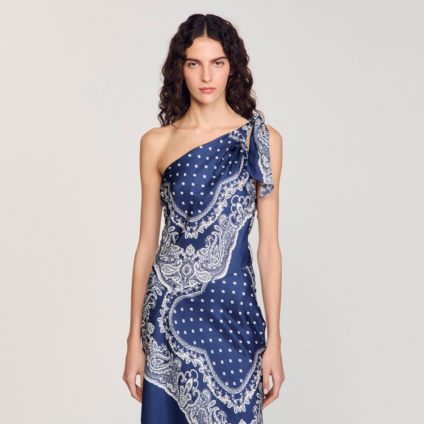 Sandro Bandana-print maxi dress Blu / White