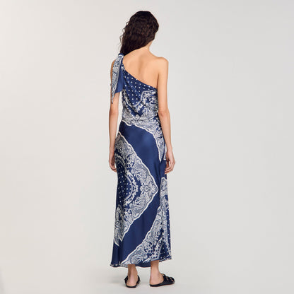 Sandro Bandana-print maxi dress Blu / White