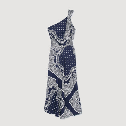 Sandro Bandana-print maxi dress Blu / White