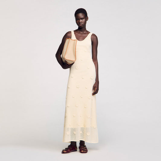 Sandro Knit maxi dress Ecru