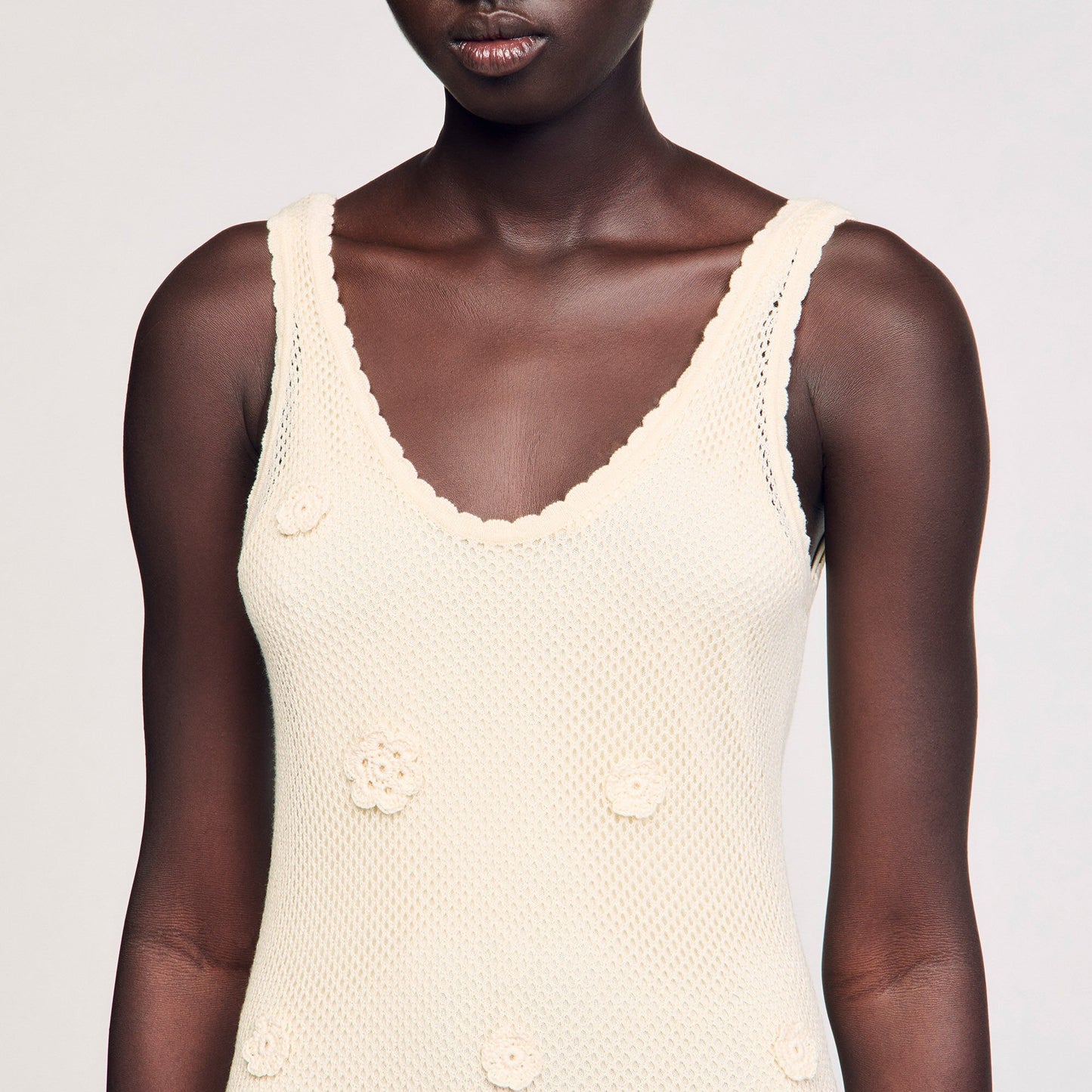 Sandro Knit maxi dress Ecru