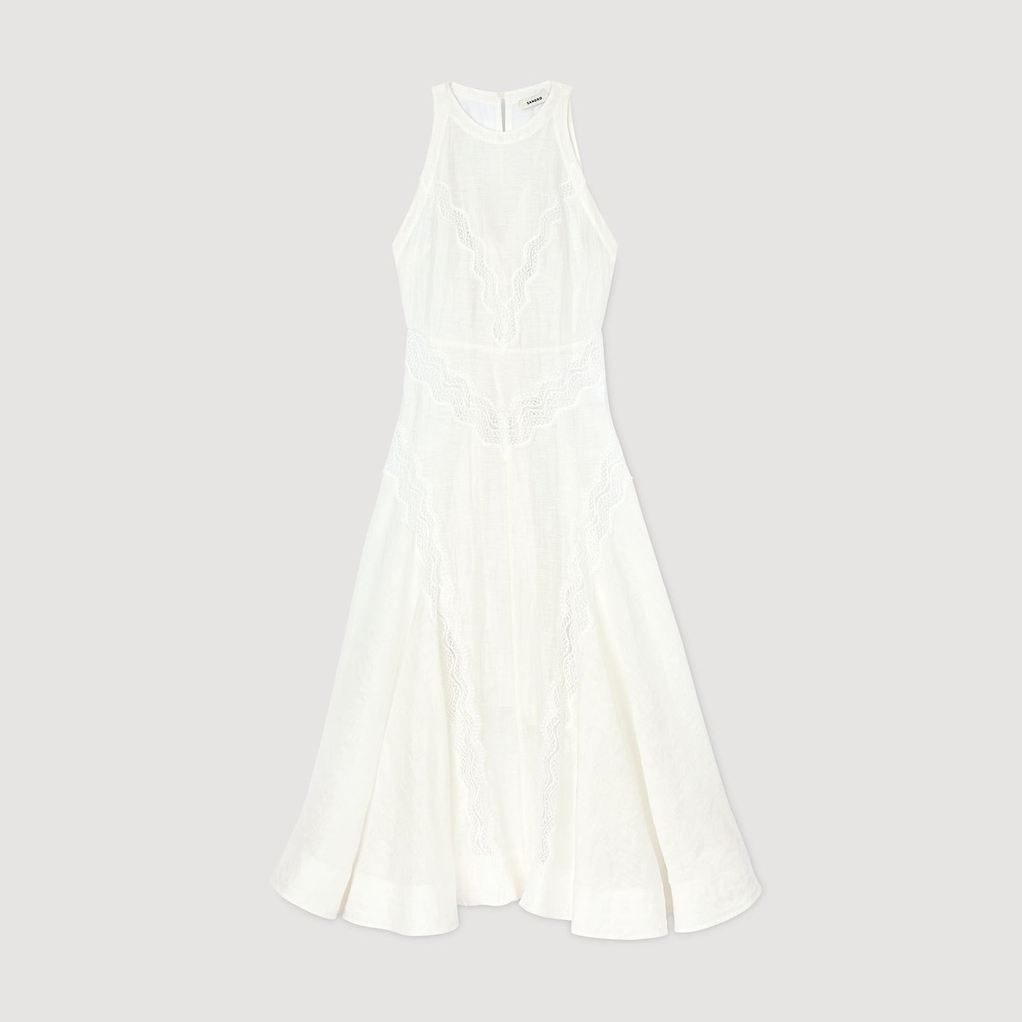Sandro Lace trim maxi dress White