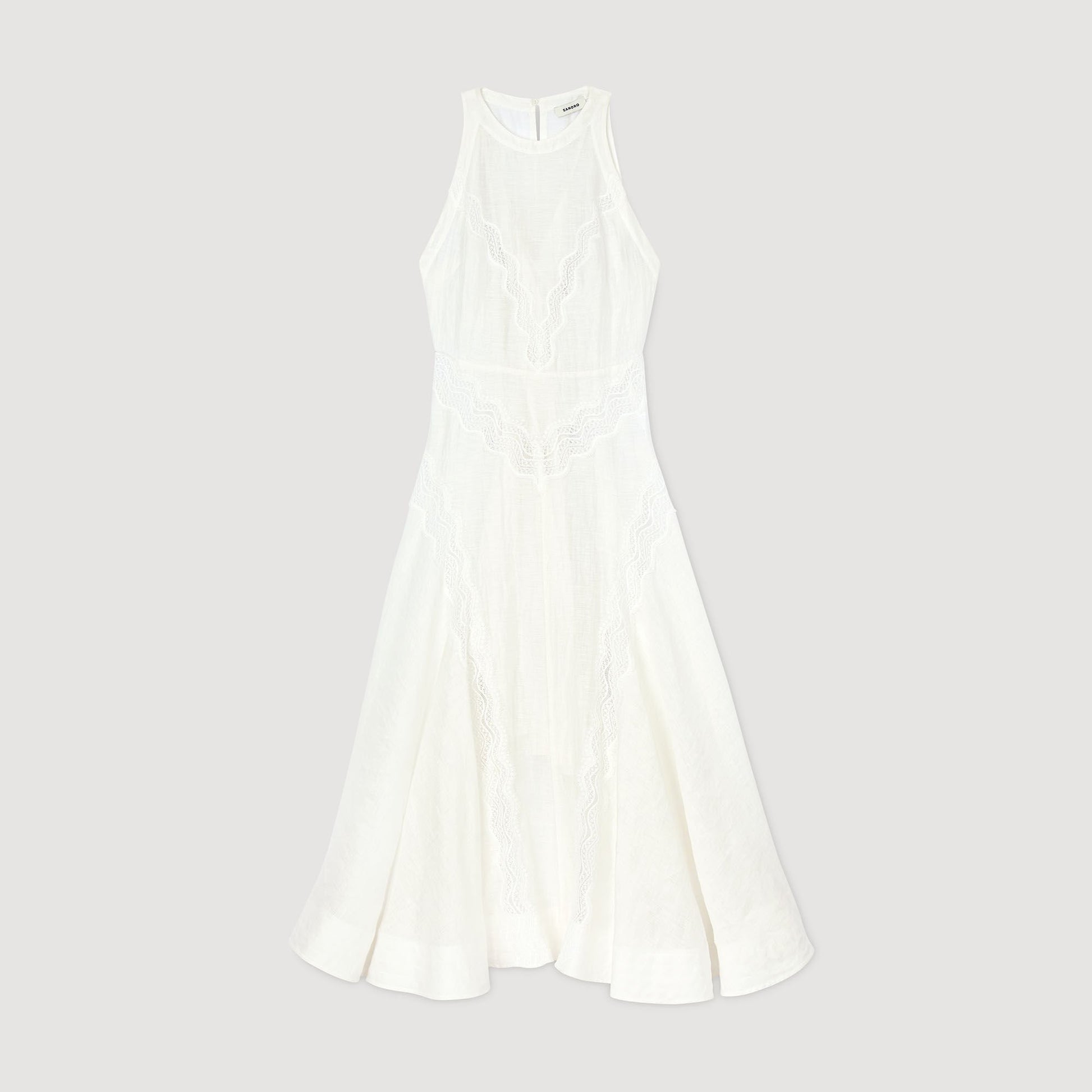 Sandro Lace trim maxi dress White