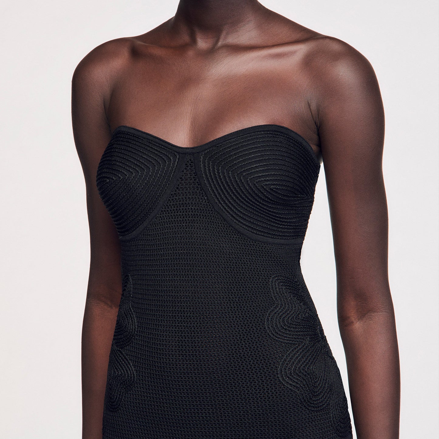 Sandro Bustier knit dress Black