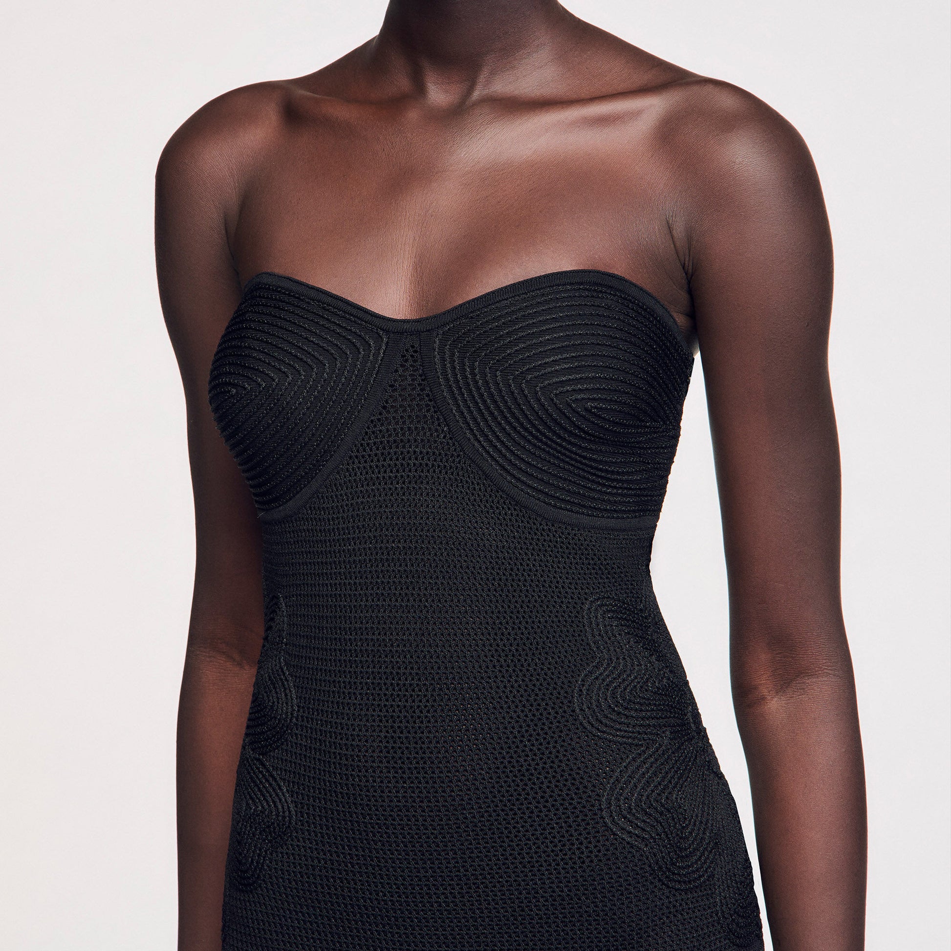 Sandro Bustier knit dress Black
