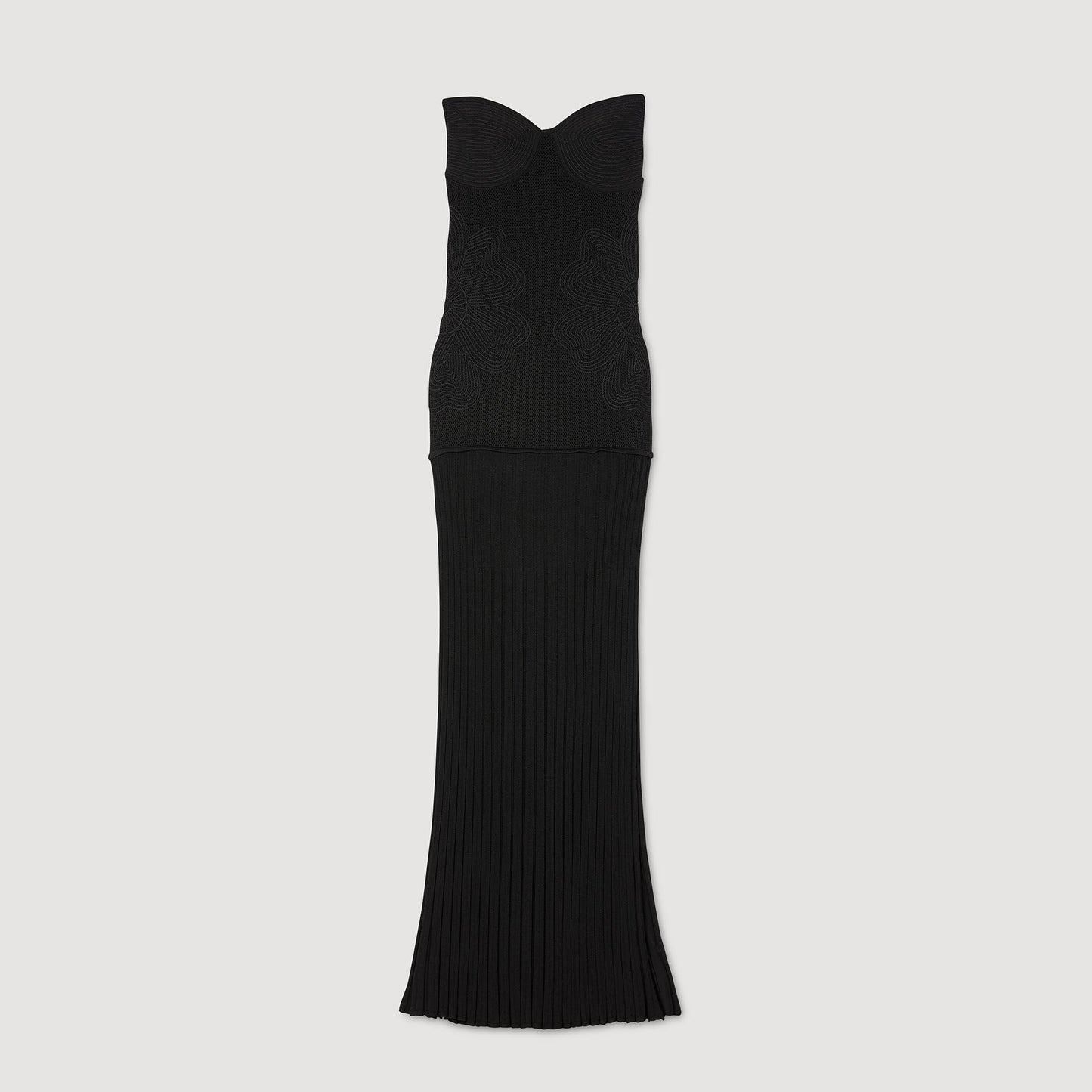Sandro Bustier knit dress Black