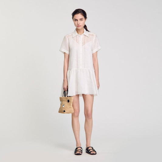 Sandro Mini dress with lace details White