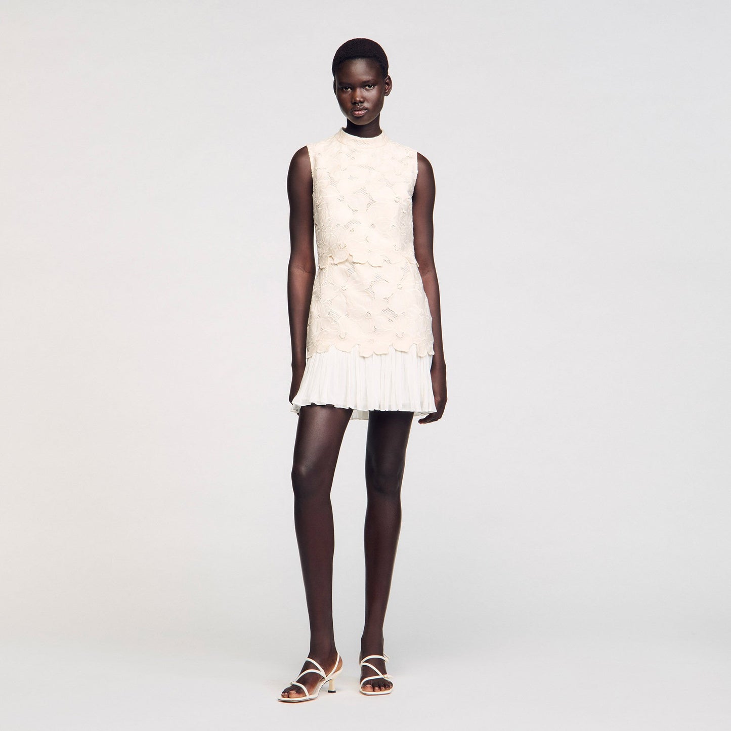 Sandro Mini guipure dress Ecru