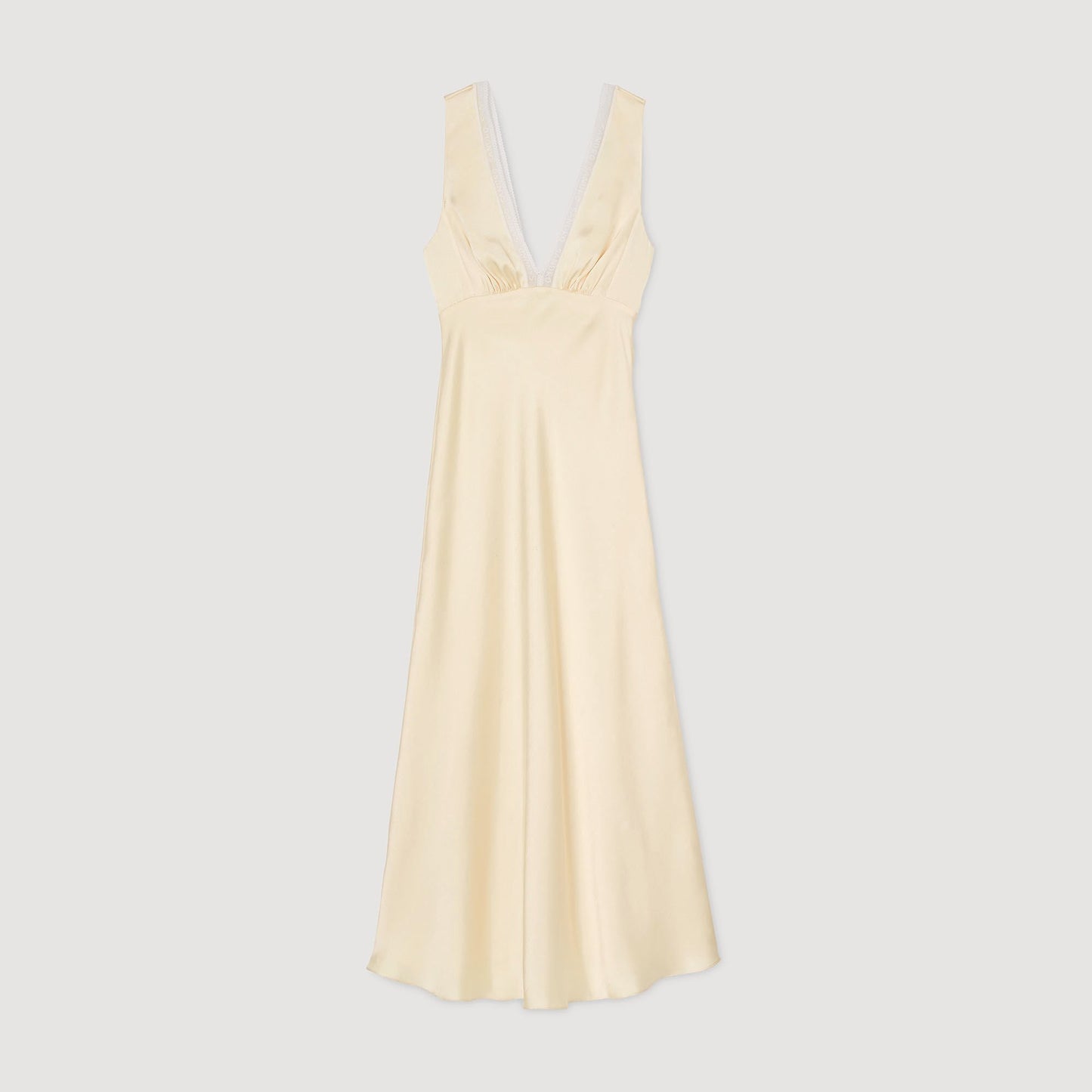 Sandro Satin-effect maxi dress Yellow