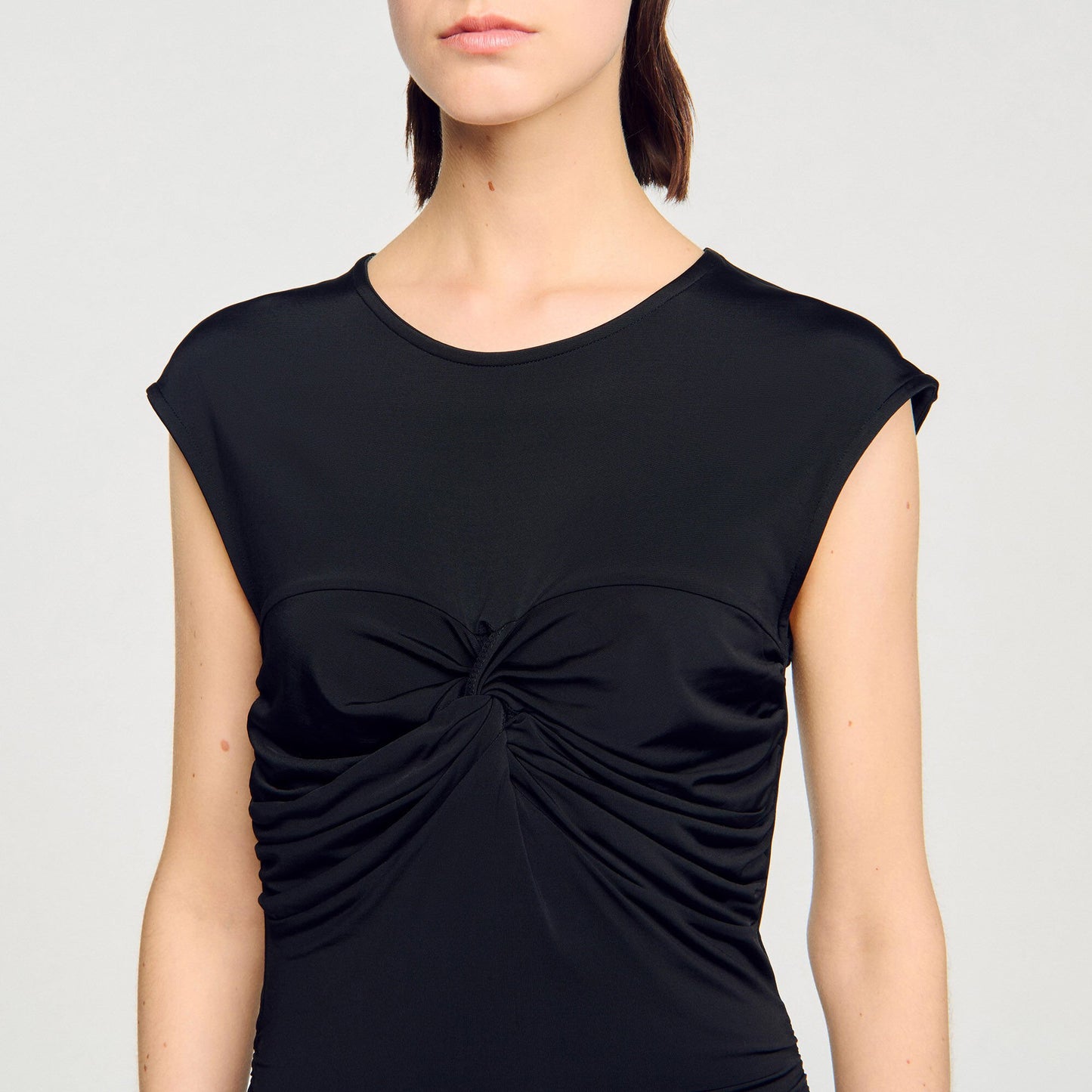 Sandro Draped maxi dress Black