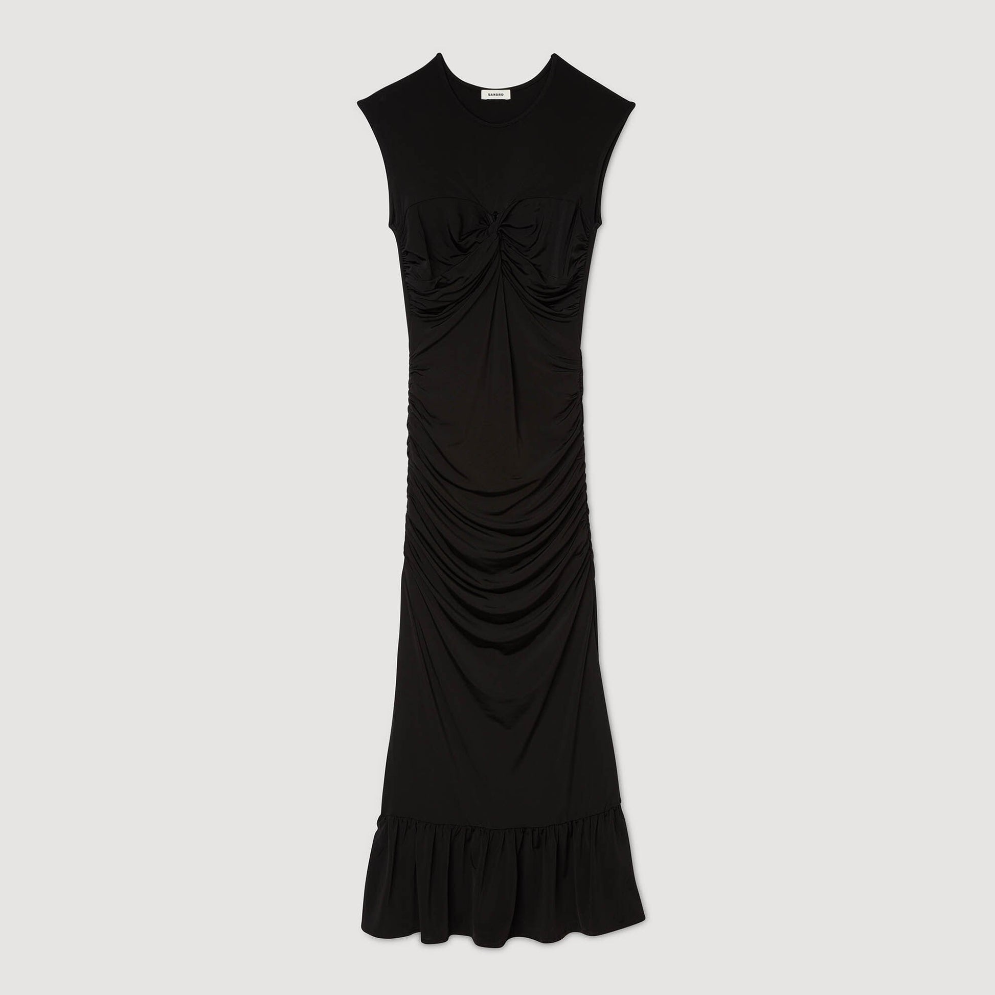 Sandro Draped maxi dress Black