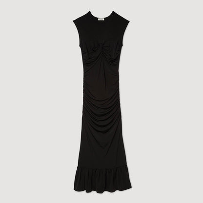 Sandro Draped maxi dress Black