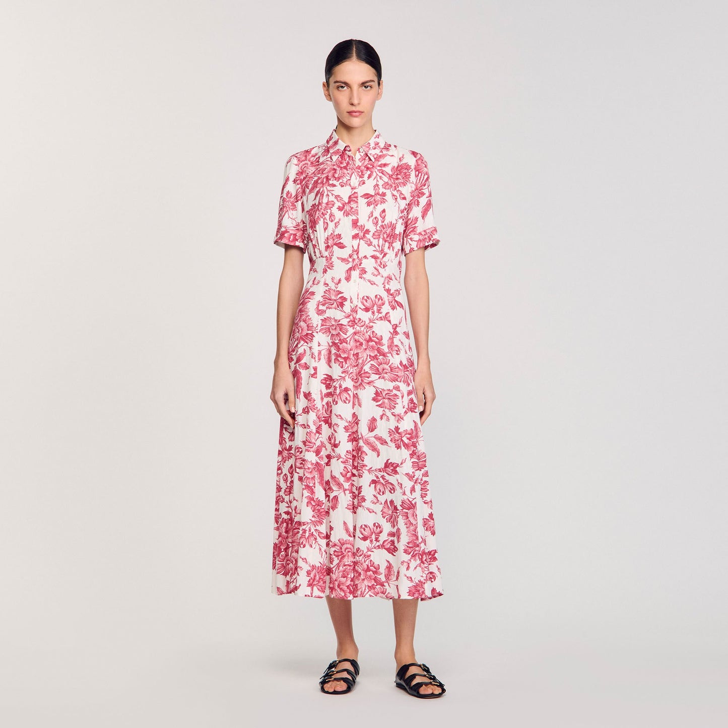 Sandro Floral patterned maxi dress White / Red