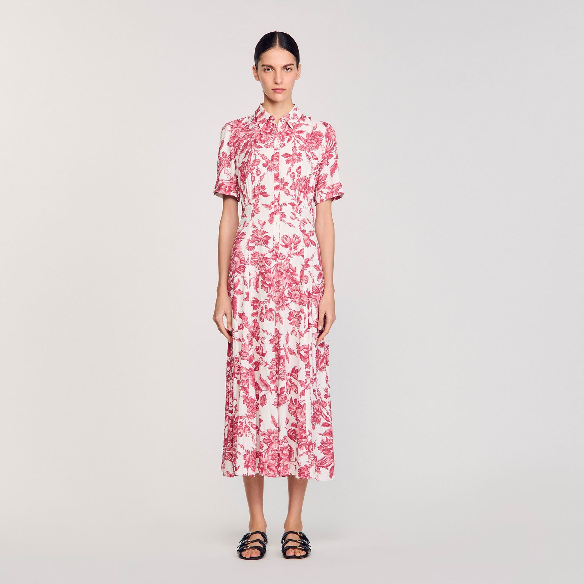 Sandro Floral patterned maxi dress White / Red