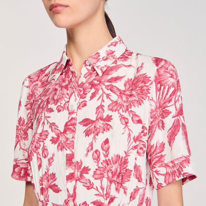 Sandro Floral patterned maxi dress White / Red