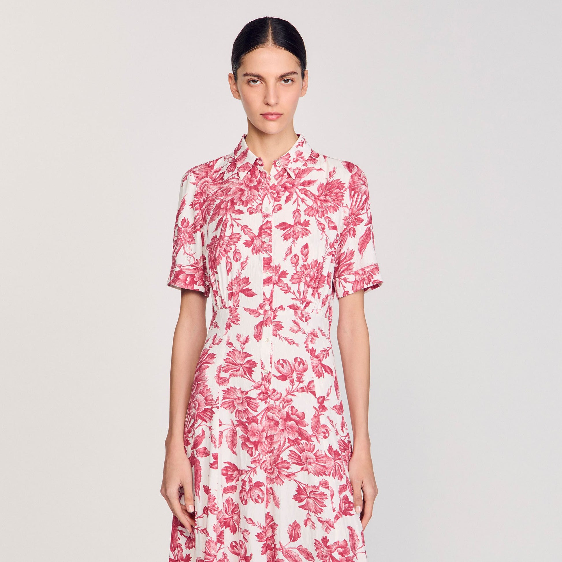 Sandro Floral patterned maxi dress White / Red
