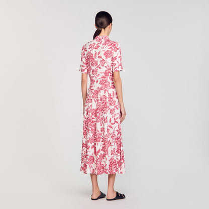 Sandro Floral patterned maxi dress White / Red