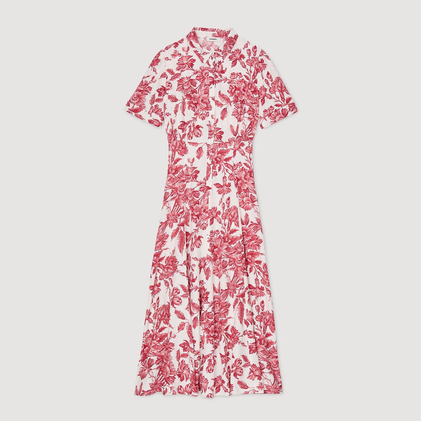 Sandro Floral patterned maxi dress White / Red