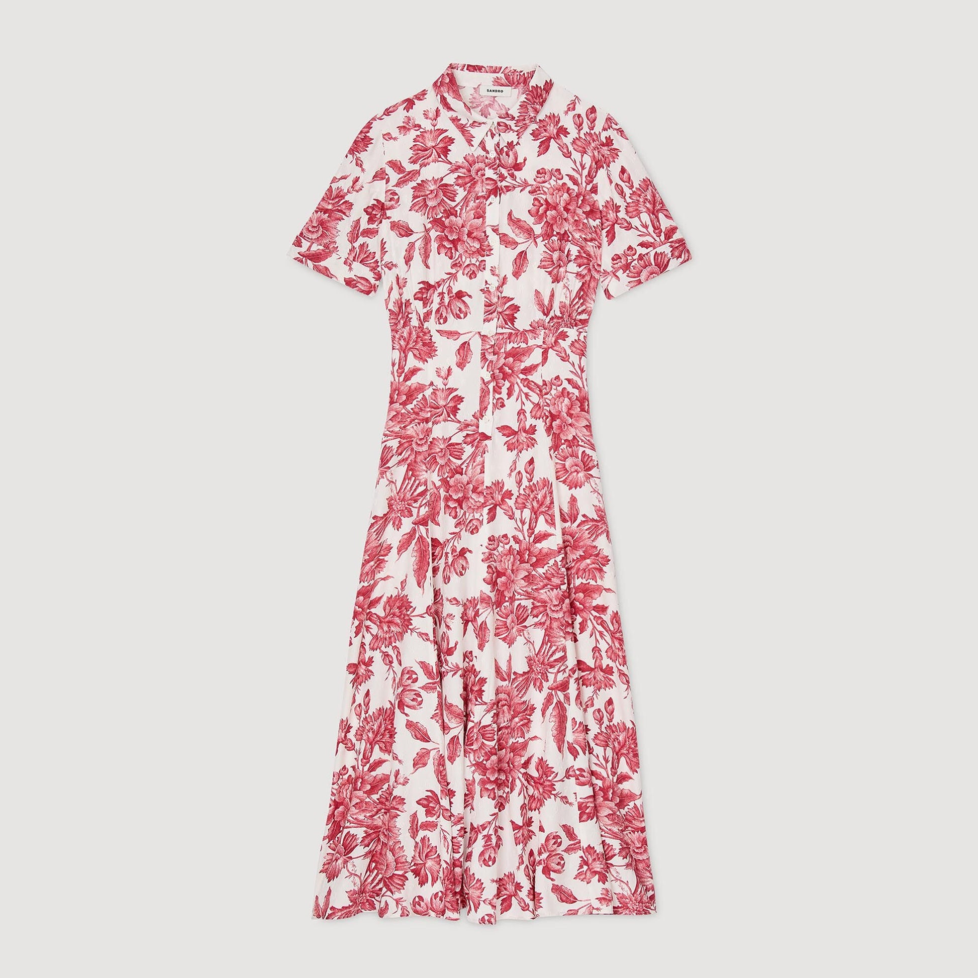 Sandro Floral patterned maxi dress White / Red