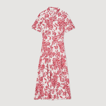 Sandro Floral patterned maxi dress White / Red