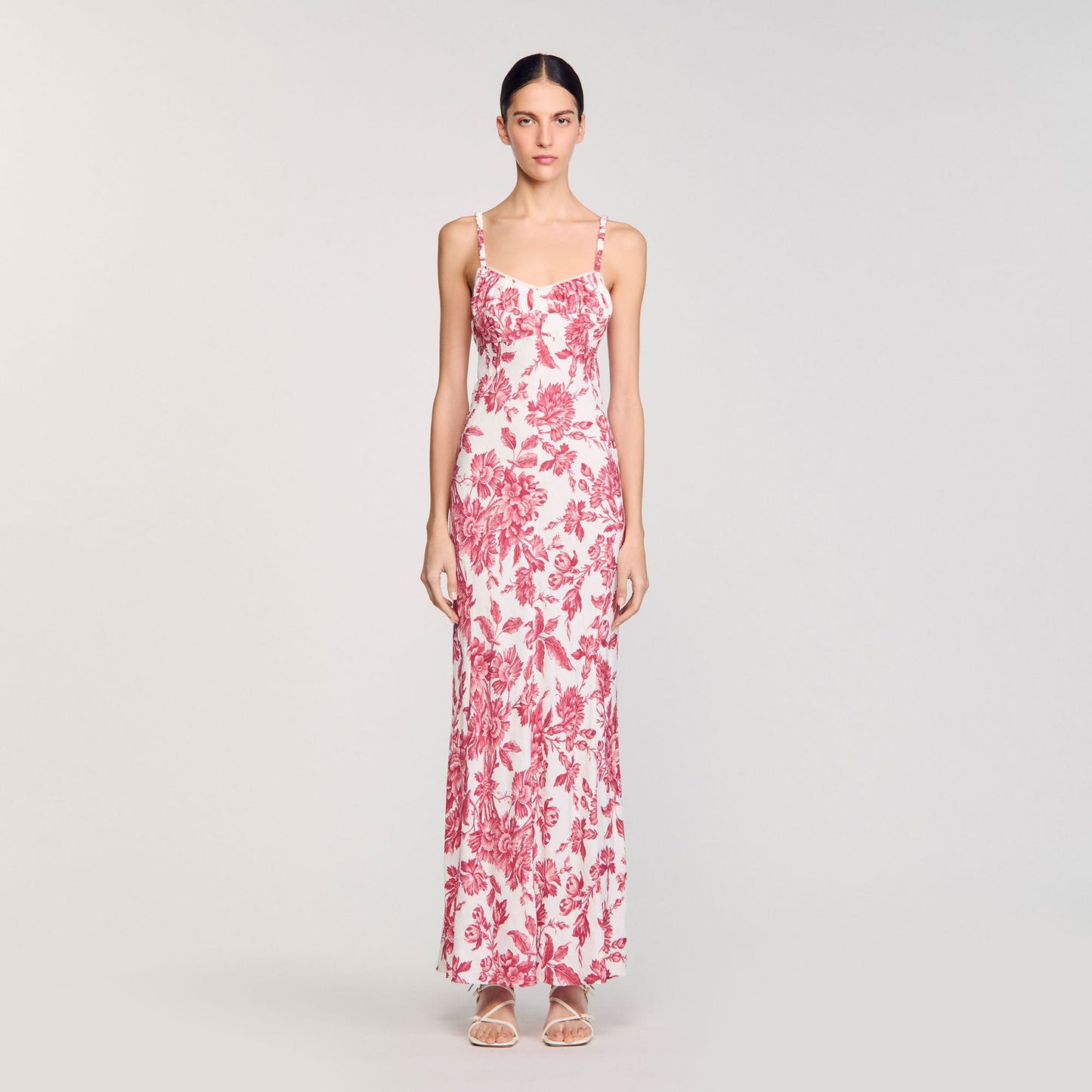 Sandro Floral print maxi dress White / Red
