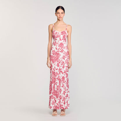 Sandro Floral print maxi dress White / Red