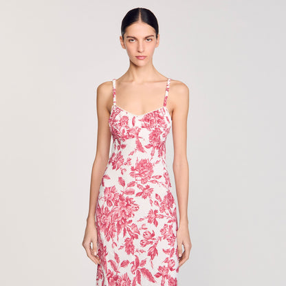 Sandro Floral print maxi dress White / Red