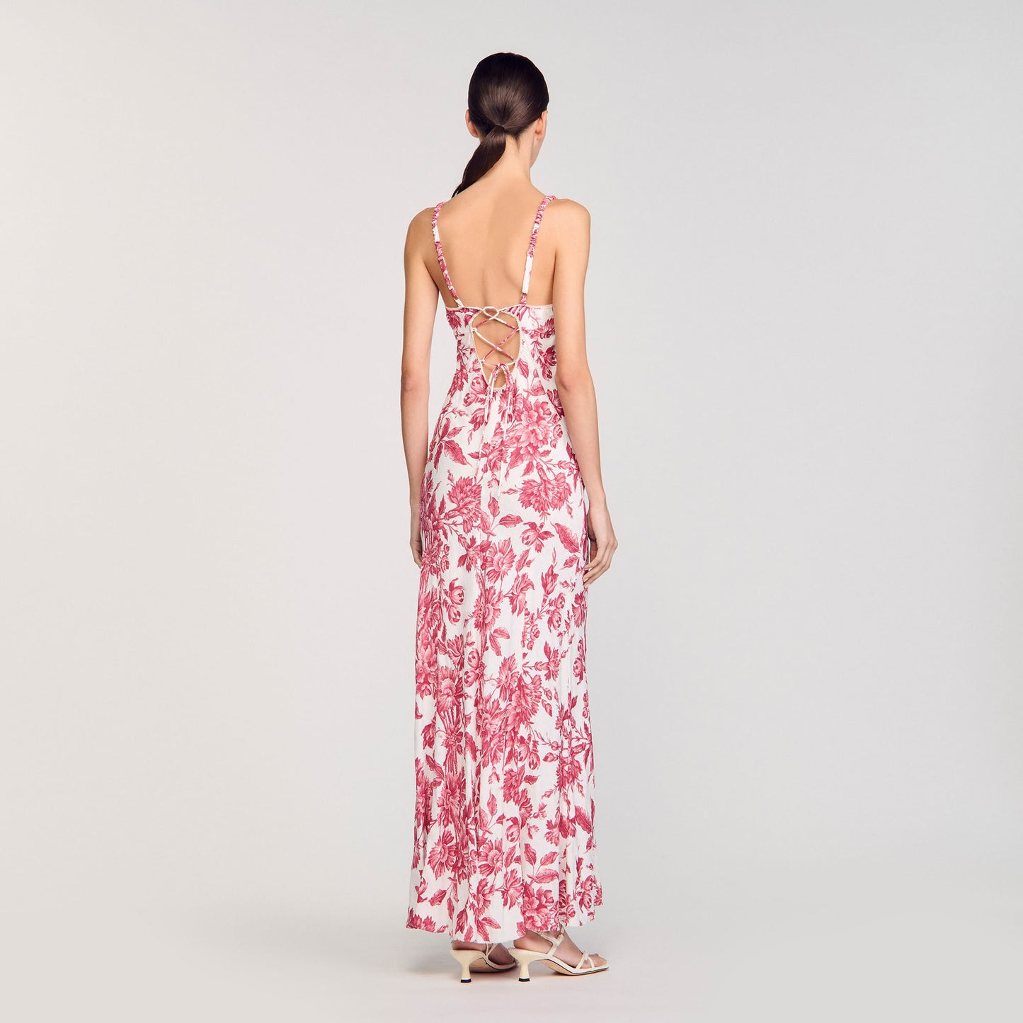 Sandro Floral print maxi dress White / Red