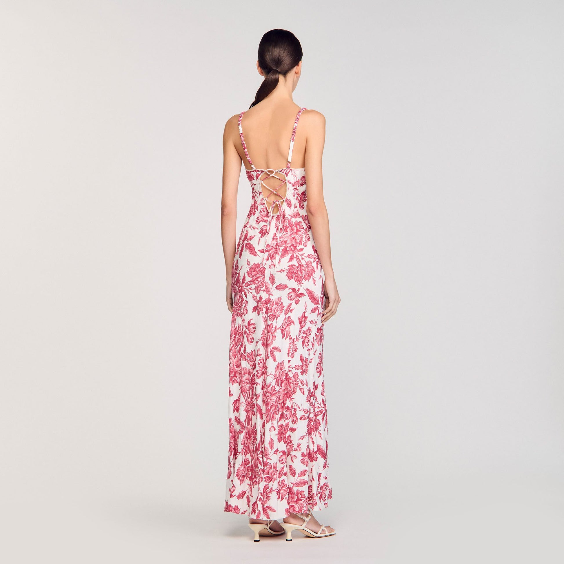 Sandro Floral print maxi dress White / Red