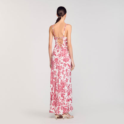Sandro Floral print maxi dress White / Red