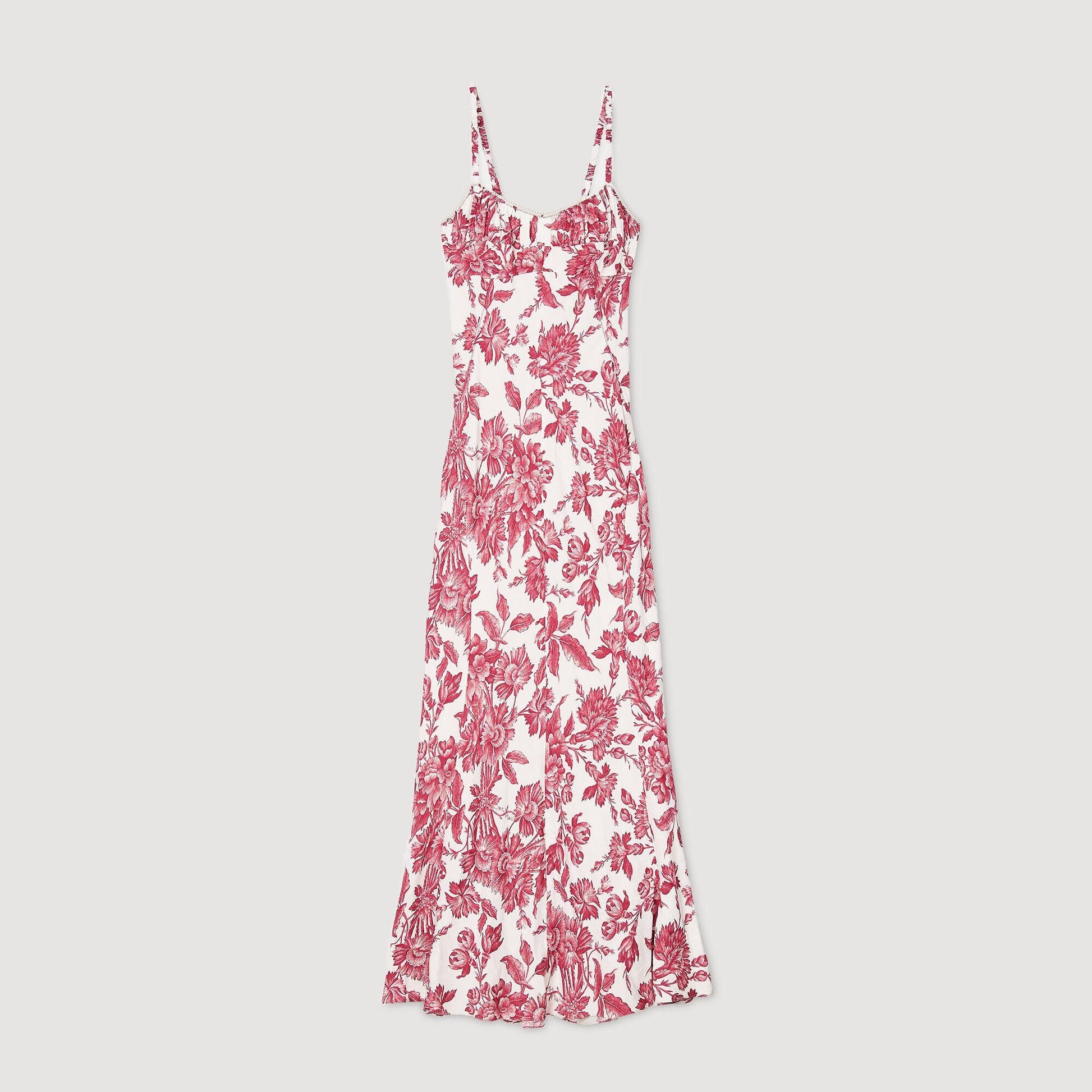 Sandro Floral print maxi dress White / Red