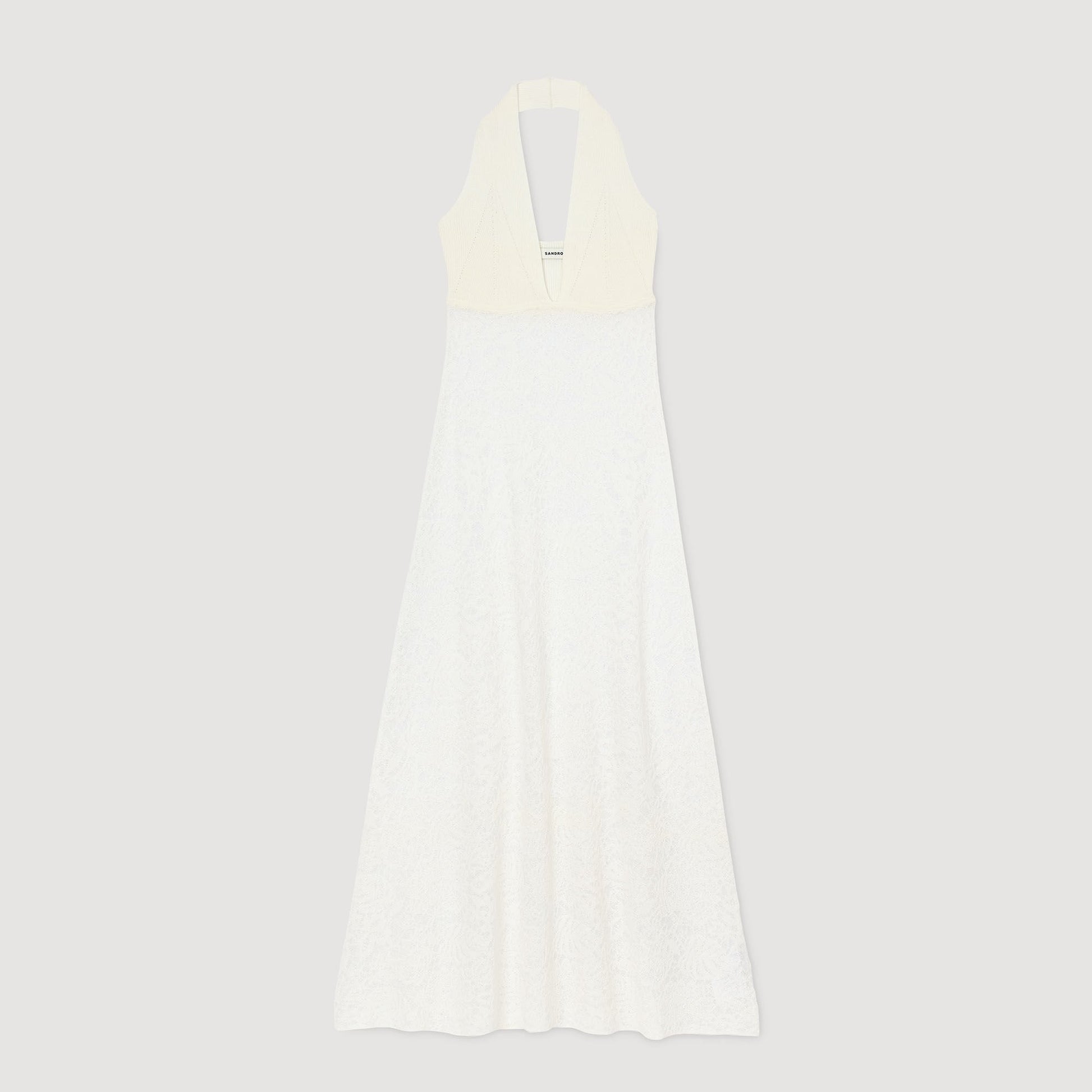 Sandro Maxi knit dress White