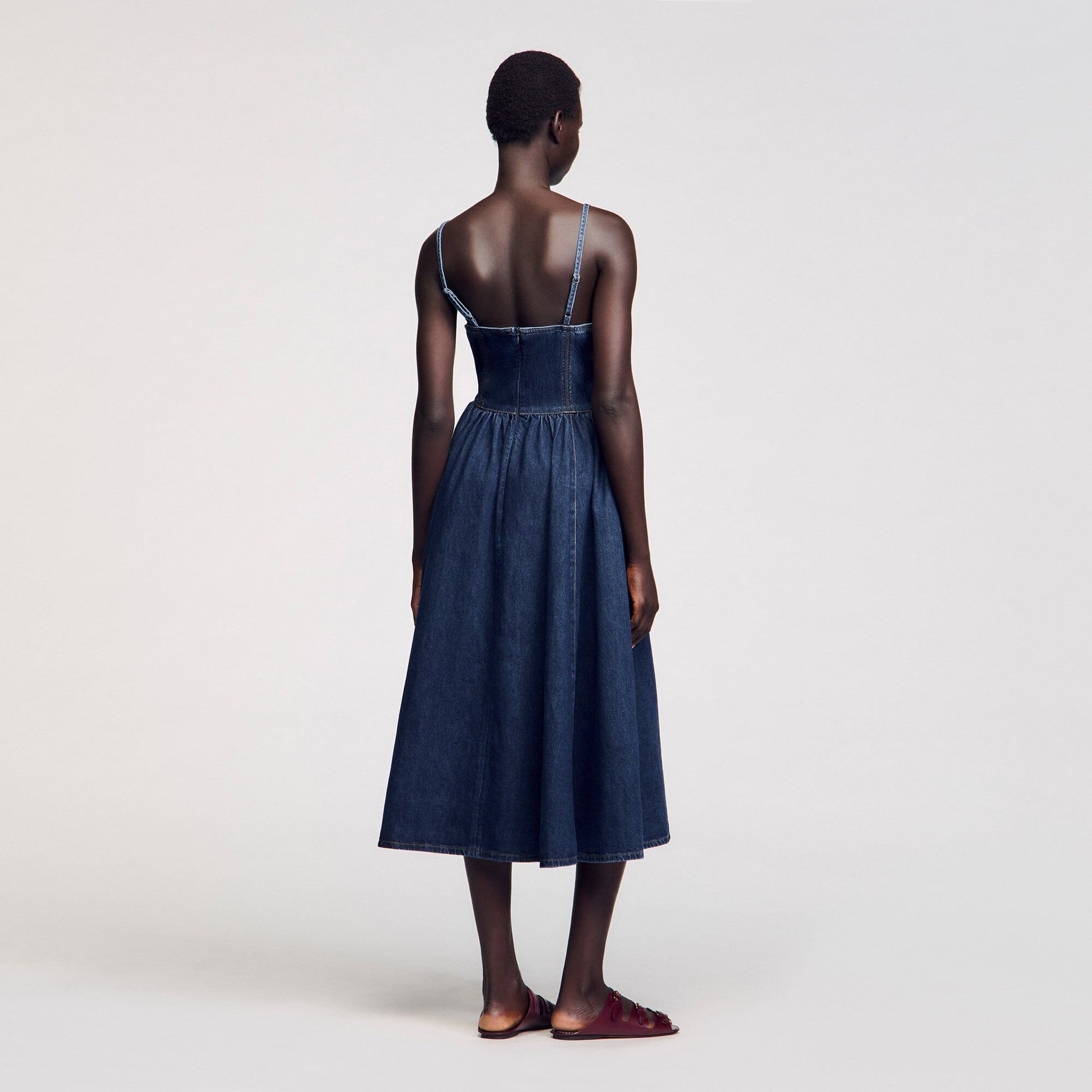Sandro Midi denim dress Blue Jean