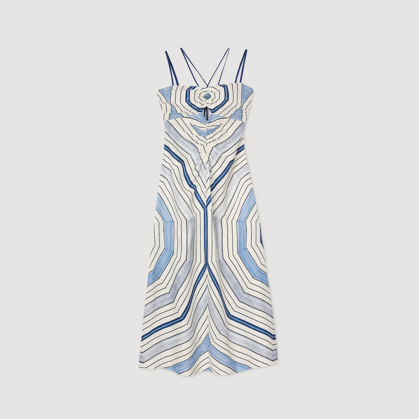 Sandro Spiral-motif maxi dress Sky Blue