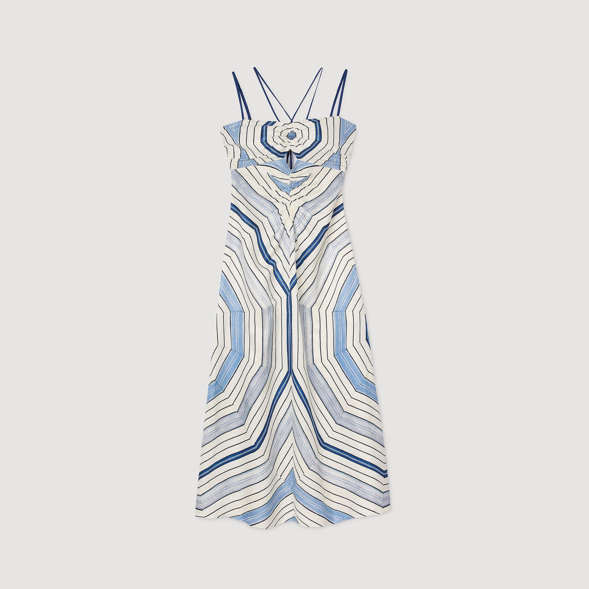 Sandro Spiral-motif maxi dress Sky Blue
